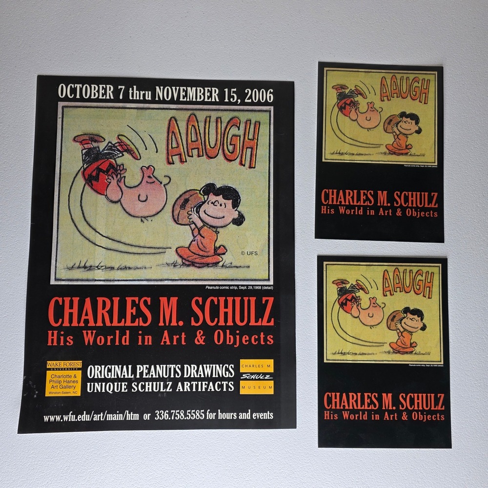 2006 Charles M. Schulz Peanuts Exhibition Poster Set Lucy Charlie Brown